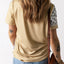 Khaki Bleached Leopard Print Crew Neck T Shirt