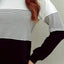 Black Striped Contrast Colorblock Knit Top