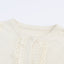 Apricot Lace Trim Ribbed Round Neck Button Up Cardigan