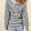 Dark Gray Long Sleeve Button-up Hooded Cardigans