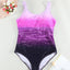 Purple Gradient Criss Cross Back One Piece Swimsuit