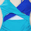 Light Blue Crossover Colorblock Cutout One Piece Swimsuit