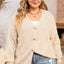 Gray Plus Size Knitted Hollow out Button up Cardigan