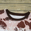 Brown Bleached Tie Dye Leopard Print Long Sleeve Top