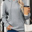 Gray Quilted Kangaroo Pocket Drawstring Hoodie