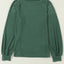 Green Lace Long Sleeve Textured Pullover