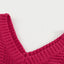 Rose Bubblegum V-Neck Braided Knit Sweater