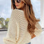 Apricot Open Knit Bracelet Sleeve Sweater