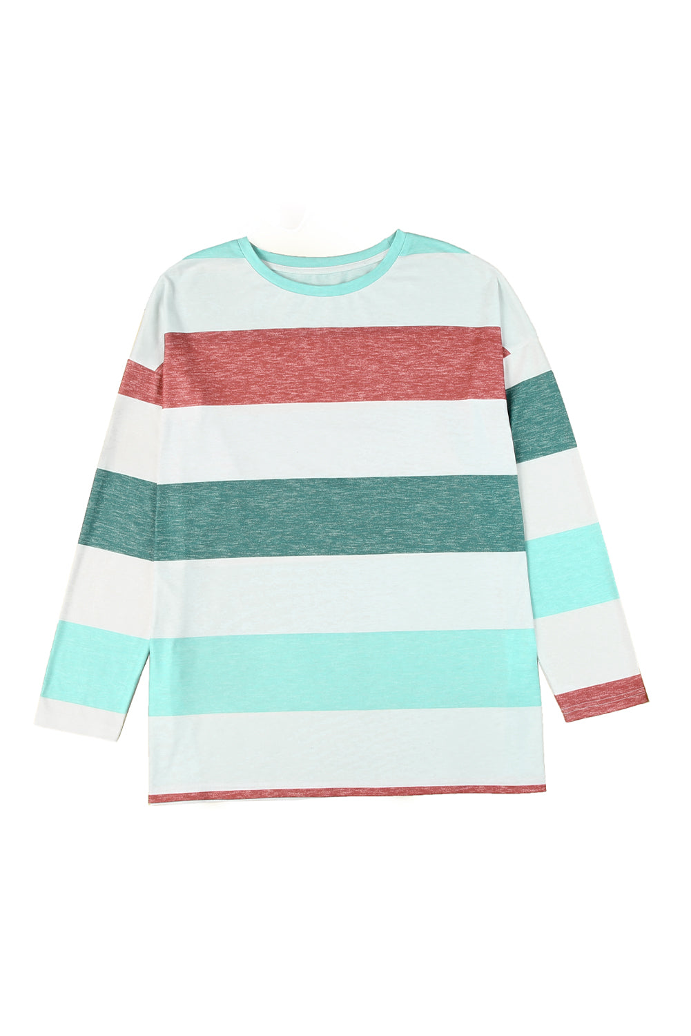 Pink Stripe Plus Size Colorblock Pullover Top