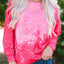 Rose Tie Dye Long Sleeve Pullover Sweatshirt