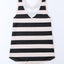 Red Striped V Neck Tank Top