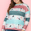 Pink Stripe Plus Size Colorblock Pullover Top