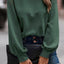 Green Lace Long Sleeve Textured Pullover