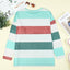 Pink Stripe Plus Size Colorblock Pullover Top