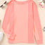 Pink Solid Color Patchwork Long Sleeve Top