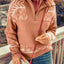 Pink Geometry Knit Quarter Zip Sweater