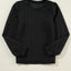 Black Cable Textured Puff Sleeve Sweatshirt