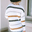 Striped Popcorn Knit Sweater