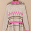 Gray Geometric Cable Knit Pocketed Open Front Cardigan