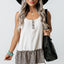 White Leopard Peplum Hemline Flowy Tank Top