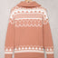 Pink Geometry Knit Quarter Zip Sweater