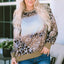 Leopard Print Bleached Long Sleeve Top