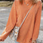 Apricot Ribbed Corded Oversized Sweatshirt