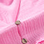 Pink Retro Frilled Seam Crinkle Puff Sleeve Blouse