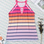 Multicolor Colorful Striped Hollow Out Camisole