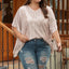 Apricot Plus Size Sequined V Neck Boxy Top