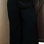 Black Shirred High Waist Plus Size Wide Leg Pants