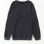 Pink Solid Ribbed Knit Round Neck Pullover Sweatshirt