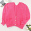 Rose Buttons Front Pocketed Sweater Cardigan