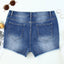 Sky Blue Quintuplicate Button Fly High Rise Plus Denim Shorts