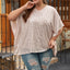 Apricot Plus Size Sequined V Neck Boxy Top