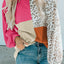 Leopard Patchwork Color Block Ribbed Long Sleeve Top