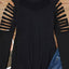 Black Mesh Patch Ripped Long Sleeve Top