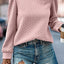 Black Cable Textured Puff Sleeve Sweatshirt