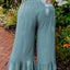 Sky Blue Plus Size High Waist Ruffle Patchwork Wide Leg Pants