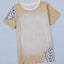 Khaki Bleached Leopard Print Crew Neck T Shirt