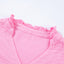 Pink Retro Frilled Seam Crinkle Puff Sleeve Blouse