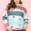 Pink Stripe Plus Size Colorblock Pullover Top