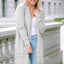 Light Gray Thermal Waffle Knit Pocketed Cardigan