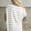 Stripe Patchwork High Low Side Slits Long Sleeve Top